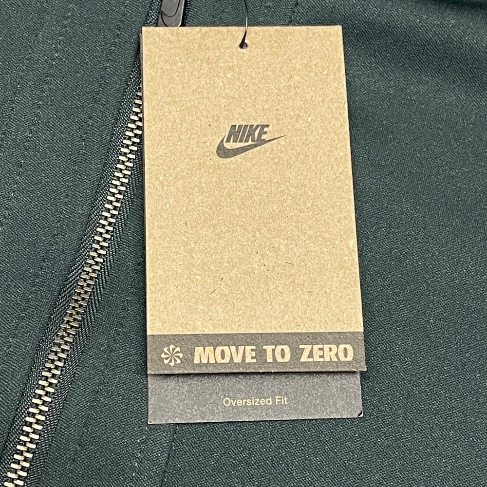 Nike Jacket Womens Large Green Pleated Mixed Media Pleated Bomber Oversized - Picture 6 of 13